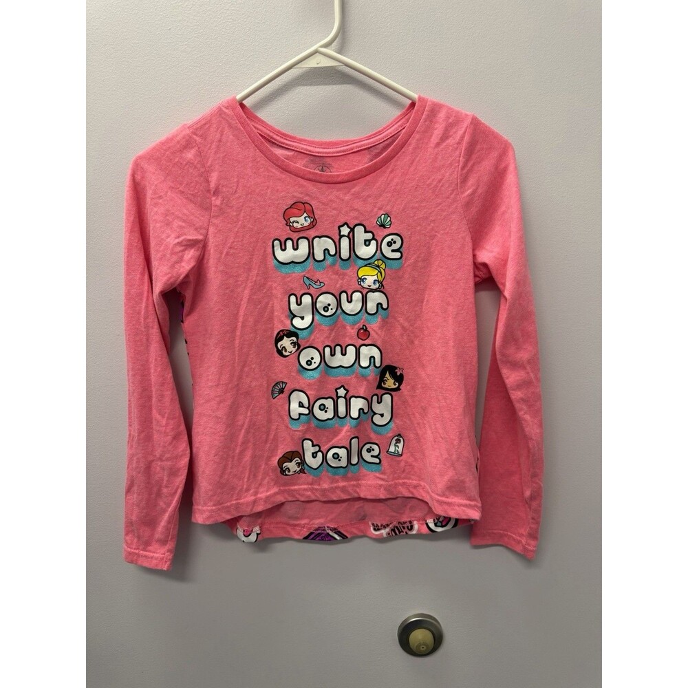 Disney store Ariel Snow White Cinderella Tee Shirt Long Sleeve Pink Girls